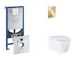 Grohe Rapid SLX - Set předstěnové instalace, klozetu, sedátka SoftClose a tlačítka Arena Cosmopolitan S, Cool Sunrise SANI11BB41