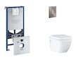 Grohe Rapid SLX - Set předstěnové instalace, klozetu, sedátka SoftClose a tlačítka Arena Cosmopolitan S, kartáčovaný Hard Graphi