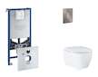 Grohe Rapid SLX - Set předstěnové instalace, klozetu, sedátka SoftClose a tlačítka Arena Cosmopolitan S, kartáčovaný Hard Graphi