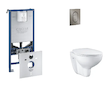 Grohe Rapid SLX - Set předstěnové instalace, klozetu, sedátka SoftClose a tlačítka Arena Cosmopolitan S, kartáčovaný Hard Graphi