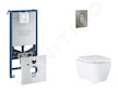 Grohe Rapid SLX - Set předstěnové instalace, klozetu, sedátka SoftClose a tlačítka Arena Cosmopolitan S, kartáčovaný Hard Graphi
