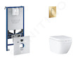 Grohe Rapid SLX - Set předstěnové instalace, klozetu, sedátka SoftClose a tlačítka Arena Cosmopolitan S, Triple Vortex, Cool Sun
