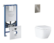 Grohe Rapid SLX - Set předstěnové instalace, klozetu, sedátka SoftClose a tlačítka Arena Cosmopolitan S, Triple Vortex, kartáčov