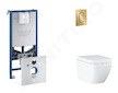 Grohe Rapid SLX - Set předstěnové instalace, klozetu, sedátka SoftClose a tlačítka Arena Cosmopolitan S, Triple Vortex, kartáčov