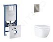 Grohe Rapid SLX - Set předstěnové instalace, klozetu, sedátka SoftClose a tlačítka Arena Cosmopolitan S, Triple Vortex, kartáčov