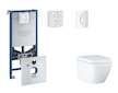 Grohe Rapid SLX - Set předstěnové instalace, klozetu, sedátka SoftClose a tlačítka Arena Cosmopolitan, Triple Vortex, alpská bíl