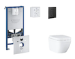 Grohe Rapid SLX - Set předstěnové instalace, klozetu, sedátka SoftClose a tlačítka Even, Triple Vortex, phantom black SANI11BB51