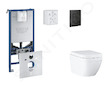 Grohe Rapid SLX - Set předstěnové instalace, klozetu, sedátka SoftClose a tlačítka Even, Triple Vortex, phantom black SANI11BB51