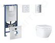 Grohe Rapid SLX - Set předstěnové instalace, klozetu, sedátka SoftClose a tlačítka Skate Cosmopolitan, chrom SANI11BB2107