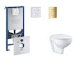 Grohe Rapid SLX - Set předstěnové instalace, klozetu, sedátka SoftClose a tlačítka Skate Cosmopolitan, Cool Sunrise SANI11BB4102