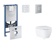 Grohe Rapid SLX - Set předstěnové instalace, klozetu, sedátka SoftClose a tlačítka Skate Cosmopolitan, kartáčovaná nerezová ocel