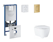 Grohe Rapid SLX - Set předstěnové instalace, klozetu, sedátka SoftClose a tlačítka Skate Cosmopolitan, kartáčovaný Cool Sunrise 