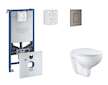 Grohe Rapid SLX - Set předstěnové instalace, klozetu, sedátka SoftClose a tlačítka Skate Cosmopolitan, kartáčovaný Hard Graphite