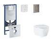 Grohe Rapid SLX - Set předstěnové instalace, klozetu, sedátka SoftClose a tlačítka Skate Cosmopolitan, kartáčovaný Hard Graphite
