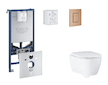 Grohe Rapid SLX - Set předstěnové instalace, klozetu, sedátka SoftClose a tlačítka Skate Cosmopolitan, kartáčovaný Warm Sunset S
