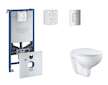 Grohe Rapid SLX - Set předstěnové instalace, klozetu, sedátka SoftClose a tlačítka Skate Cosmopolitan, matný chrom SANI11BB2102