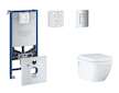 Grohe Rapid SLX - Set předstěnové instalace, klozetu, sedátka SoftClose a tlačítka Skate Cosmopolitan, matný chrom SANI11BB2108