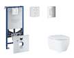 Grohe Rapid SLX - Set předstěnové instalace, klozetu, sedátka SoftClose a tlačítka Skate Cosmopolitan, matný chrom SANI11BB2111