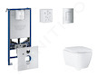 Grohe Rapid SLX - Set předstěnové instalace, klozetu, sedátka SoftClose a tlačítka Skate Cosmopolitan, matný chrom SANI11BB2111