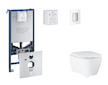 Grohe Rapid SLX - Set předstěnové instalace, klozetu, sedátka SoftClose a tlačítka Skate Cosmopolitan, Moon White SANI11BB3115