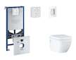Grohe Rapid SLX - Set předstěnové instalace, klozetu, sedátka SoftClose a tlačítka Skate Cosmopolitan, Moon White SANI11BB3111