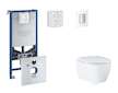 Grohe Rapid SLX - Set předstěnové instalace, klozetu, sedátka SoftClose a tlačítka Skate Cosmopolitan, Moon White SANI11BB3115