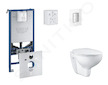 Grohe Rapid SLX - Set předstěnové instalace, klozetu, sedátka SoftClose a tlačítka Skate Cosmopolitan, Moon White SANI11BB3103