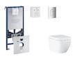 Grohe Rapid SLX - Set předstěnové instalace, klozetu, sedátka SoftClose a tlačítka Skate Cosmopolitan, Triple Vortex, chrom SANI