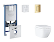 Grohe Rapid SLX - Set předstěnové instalace, klozetu, sedátka SoftClose a tlačítka Skate Cosmopolitan, Triple Vortex, Cool Sunri
