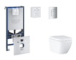 Grohe Rapid SLX - Set předstěnové instalace, klozetu, sedátka SoftClose a tlačítka Skate Cosmopolitan, Triple Vortex, matný chro