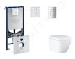 Grohe Rapid SLX - Set předstěnové instalace, klozetu, sedátka SoftClose a tlačítka Skate Cosmopolitan, Triple Vortex, matný chro