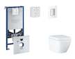 Grohe Rapid SLX - Set předstěnové instalace, klozetu, sedátka SoftClose a tlačítka Skate Cosmopolitan, Triple Vortex, Moon White