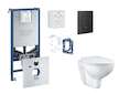Grohe Rapid SLX - Set předstěnové instalace, klozetu, sedátka SoftClose, tlačítka Even a sady pro vhazování tablet, phantom blac