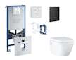 Grohe Rapid SLX - Set předstěnové instalace, klozetu, sedátka SoftClose, tlačítka Even a sady pro vhazování tablet, phantom blac