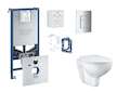 Grohe Rapid SLX - Set předstěnové instalace, klozetu, sedátka SoftClose, tlačítka Skate Cosmopolitan a sady pro vhazování tablet