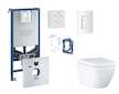 Grohe Rapid SLX - Set předstěnové instalace, klozetu, sedátka SoftClose, tlačítka Skate Cosmopolitan a sady pro vhazování tablet