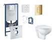 Grohe Rapid SLX - Set předstěnové instalace, klozetu, sedátka SoftClose, tlačítka Skate Cosmopolitan a sady pro vhazování tablet