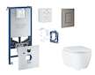 Grohe Rapid SLX - Set předstěnové instalace, klozetu, sedátka SoftClose, tlačítka Skate Cosmopolitan a sady pro vhazování tablet