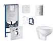Grohe Rapid SLX - Set předstěnové instalace, klozetu, sedátka SoftClose, tlačítka Skate Cosmopolitan a sady pro vhazování tablet