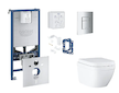Grohe Rapid SLX - Set předstěnové instalace, klozetu, sedátka SoftClose, tlačítka Skate Cosmopolitan a sady pro vhazování tablet