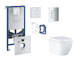 Grohe Rapid SLX - Set předstěnové instalace, klozetu, sedátka SoftClose, tlačítka Skate Cosmopolitan a sady pro vhazování tablet