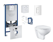 Grohe Rapid SLX - Set předstěnové instalace, klozetu, sedátka SoftClose, tlačítka Skate Cosmopolitan a sady pro vhazování tablet