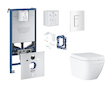 Grohe Rapid SLX - Set předstěnové instalace, klozetu, sedátka SoftClose, tlačítka Skate Cosmopolitan a sady pro vhazování tablet
