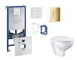 Grohe Rapid SLX - Set předstěnové instalace, klozetu, sedátka SoftClose, tlačítka Skate Cosmopolitan a sady pro vhazování tablet