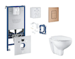 Grohe Rapid SLX - Set předstěnové instalace, klozetu, sedátka SoftClose, tlačítka Skate Cosmopolitan a sady pro vhazování tablet