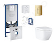 Grohe Rapid SLX - Set předstěnové instalace, klozetu, sedátka SoftClose, tlačítka Skate Cosmopolitan a sady pro vhazování tablet