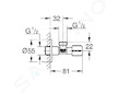 Grohe  - Rohový ventil, Hard Graphite 22041A00
