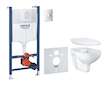 Grohe Solido - Set předstěnové instalace, klozetu a sedátka Bau Ceramic, softclose, tlačítko Skate Air, chrom 39888000