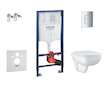 Grohe Solido - Set předstěnové instalace, klozetu a sedátka Start Edge Ceramic, softclose, tlačítko Even, chrom SANI15BB1103