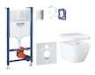 Grohe Solido - Set předstěnové instalace, klozetu Euro Ceramic a sedátka softclose, tlačítko Skate Cosmopolitan, chrom 39889000